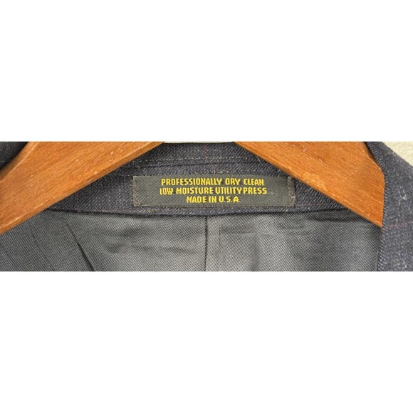 Vintage Evan Picone Mens Blue Wool Pinstripe 2-Piece Suit 44R Jacket 38x28 Pant - Picture 6 of 12